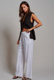 WHITE LINEN LOUNGE PANTS