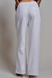 WHITE LINEN LOUNGE PANTS