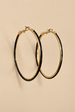 Black & Gold Hoop Earrings