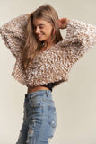 Fuzzy Crop Sweater Top