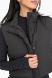 Cropped Puffer Vest - Blk