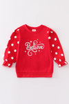 Red Believe Dotted Top