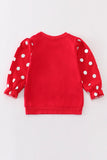 Red Believe Dotted Top