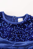 Blue Sequin Holiday Dress