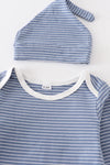 Blue Stripe 2-Pc Baby Gown
