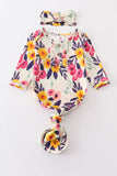 Floral 2-Pc Baby Gown