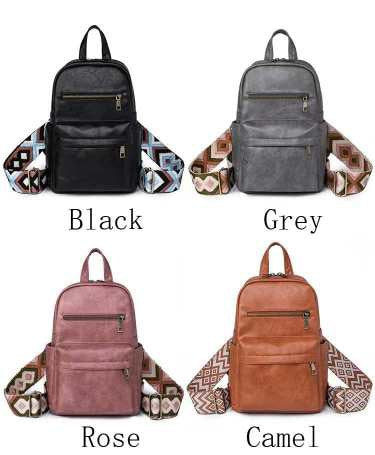 Vegan Leather Backpack/Slingbag - Camel