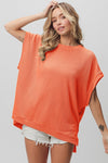 Apricot Ribbed Dolman Top