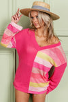 Multi-Stripe Fuschia Top