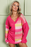 Multi-Stripe Fuschia Top