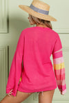 Multi-Stripe Fuschia Top