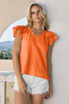 Coral Cotton Gauze Blouse