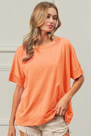 Coral Jersey Banded Top