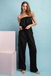 Strapless Straight Leg Jumpsuit - Blk