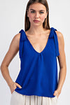 Royal Tie-Strap Sleeveless Top