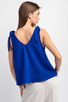 Royal Tie-Strap Sleeveless Top