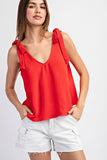 Tomato Tie-Strap Sleeveless Top