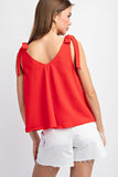 Tomato Tie-Strap Sleeveless Top