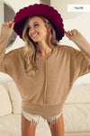 Taupe Reversed Terry Top