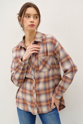 Caramel Oversized Plaid Flannel