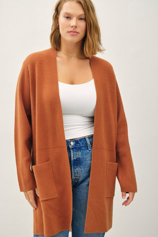 PLUS Caramel Knit Coat