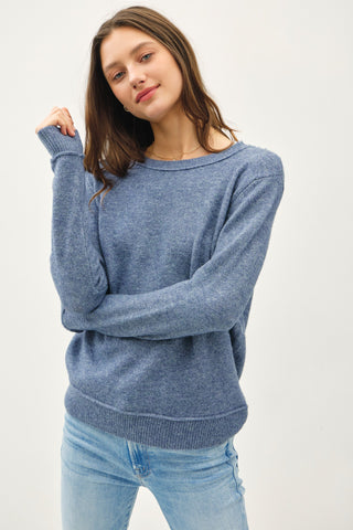 Denim Blue Pullover Sweater