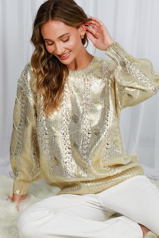 Metallic Foil Sweater