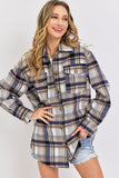 Blush Navy Plaid Shacket