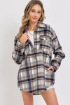 Blush Navy Plaid Shacket