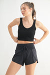 Blk Ribbed Crop Tank