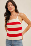 Red Stripe Sweater Tank