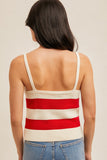 Red Stripe Sweater Tank