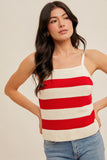 Red Stripe Sweater Tank