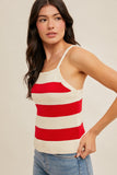 Red Stripe Sweater Tank