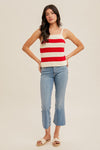Red Stripe Sweater Tank