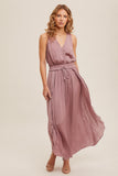 Orchid Satin Maxi Dress