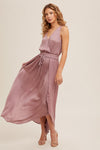Orchid Satin Maxi Dress