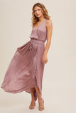 Orchid Satin Maxi Dress