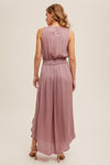 Orchid Satin Maxi Dress