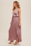 Orchid Satin Maxi Dress