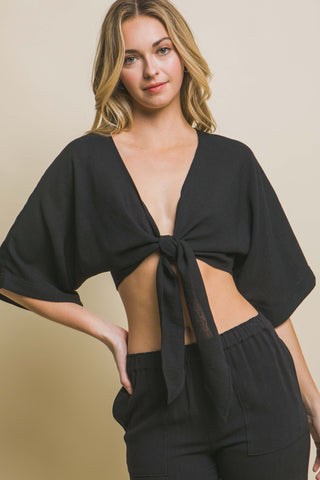 Self Tie Cropped Top