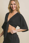 Self Tie Cropped Top