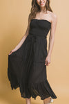 Smocked Strapless Maxi Dress - Blk