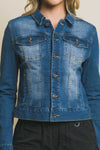 Stretchy Cotton Denim Jacket