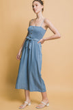 Smocked Wide Leg Jumpsuit