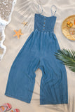 Smocked Wide Leg Jumpsuit