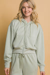 Olive Stone Zip-Up Hoodie