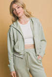 Olive Stone Zip-Up Hoodie