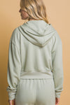Olive Stone Zip-Up Hoodie