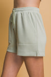 Olive Stone Elastic Waist Shorts